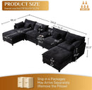 Oversized U Shape Cloud Sectional Sofa with Ottoman