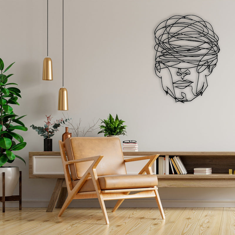 overthinking man metal wall decor