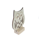 Unfinished Standing Wooden Owl Shape Cutout DIY Craft 3.75 Inches