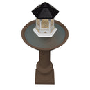 Modern Round Cast Aluminum Metal 40-in Bird Bath and Bird Feeder Combo