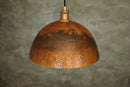 Oxidized Copper Pendant Light, Dome Ceiling Light, Hanging Kitchen Island Light Fixture