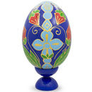 Virgin Mary and Jesus Icon Wooden Easter Egg Figurine 7.25 Inches