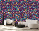 Contemporary Purple Floral Wallpaper