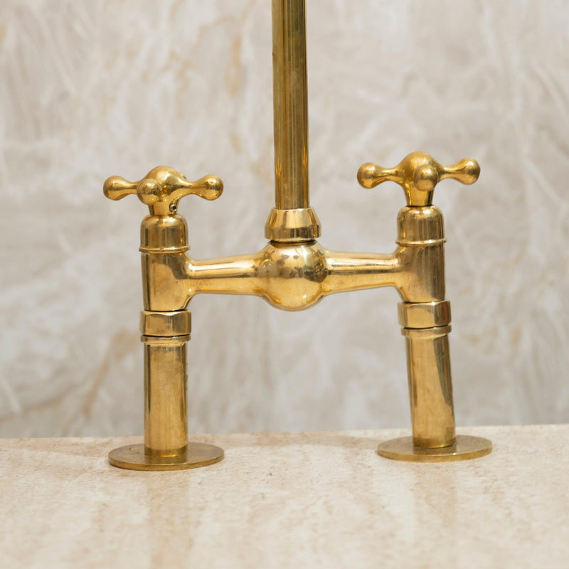 Unlacquered Solid Brass Kitchen Faucet with Sprayer