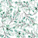 White Wallpaper with Poplar Leaves