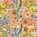 Elegant Orange Floral Wallpaper Chic