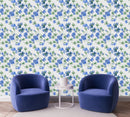 Fashionable Blue Flowers Wallpaper Vogue