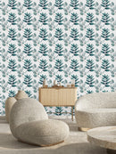 Voguish Dark Green Leaves Wallpaper Smart