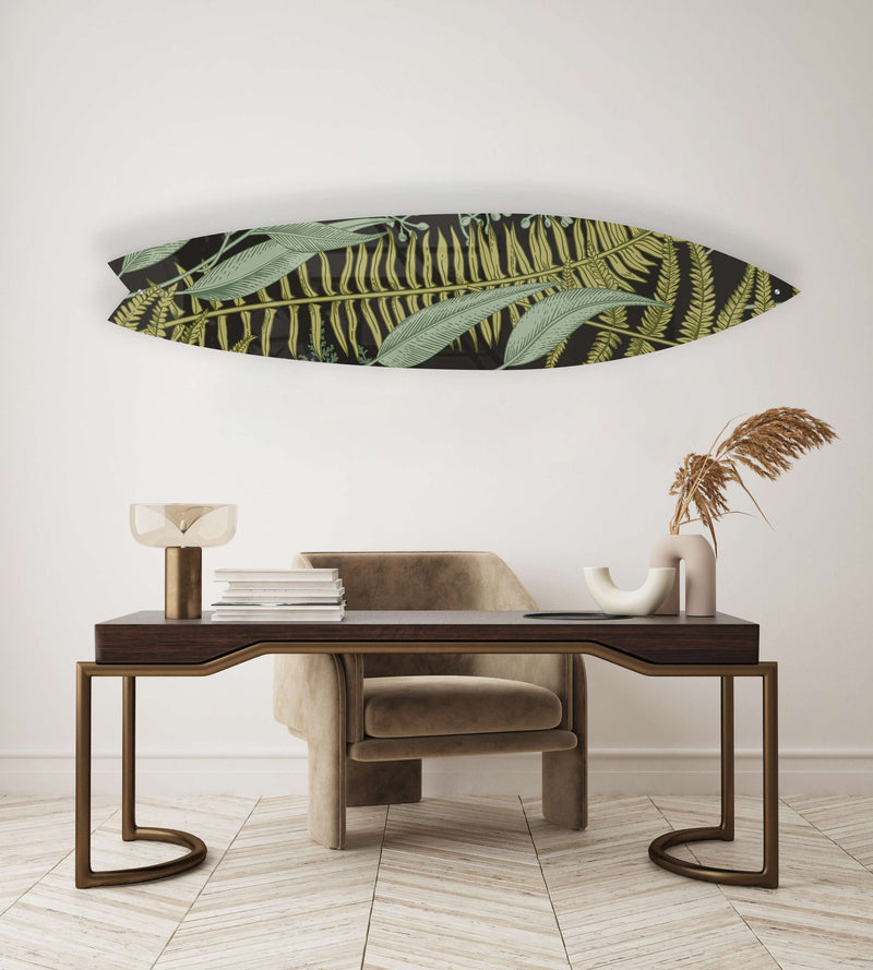 Ferns Botanical  Acrylic Surfboard Wall Art