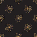 Gold Flowers on Dark Wallpaper