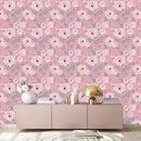 Modish Pink Floral Wallpaper Vogue Quality