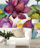 Large Multicolored Flowers Wallpaper