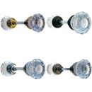 Fluted Glass Door Knob Pair