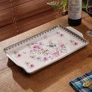 Paisley green & orange ice crack tray ceramic kitchen serving plate