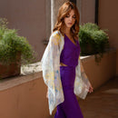 Meadow - Long Silk Scarf - Sky Blue