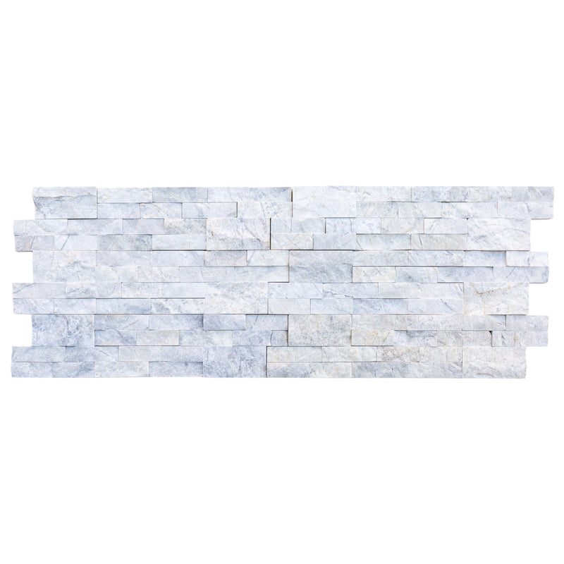 palia dolomite white ledger wall panel wall tile 6x24 split-face multiple top view