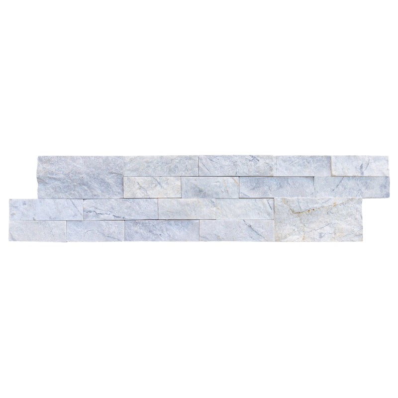 palia dolomite white ledger wall panel wall tile 6x24 split-face single top view