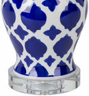 Pangian White & Blue Patterned Ceramic Table Lamp