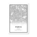 Paris White Map Canvas