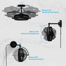 13" Industrial Bathroom Ceiling Fan with Pull Chain