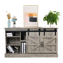 Parrot Uncle Furniture Farmhouse Sliding Barn Door Wooden TV Stands Console for TVs up to 55"