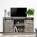 Parrot Uncle Furniture Farmhouse Sliding Barn Door Wooden TV Stands Console for TVs up to 55"