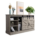 Parrot Uncle Furniture Farmhouse Sliding Barn Door Wooden TV Stands Console for TVs up to 55"