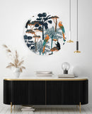 Parrots Pattern Printed Transparent Acrylic Circle