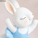 Pastel ballet rabbit dancer sculpture set bedroom desk decor
