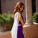 Meadow - Long Silk Scarf - Sky Blue