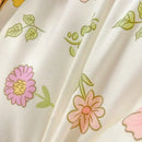 Pastel bunny and flower cartoon print bedding set bedroom decor
