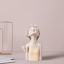 Pastel butterfly fairy resin figurines with gold tray living room decor