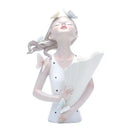 Pastel butterfly girl flower vase living room resin ornaments