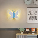Pastel butterfly girl room lamp creative wall sconce bedroom light