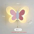 Pastel butterfly wall lamp set for kids bedroom and nursery
