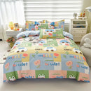 Pastel cartoon dog duvet set with sheet bedroom bedding