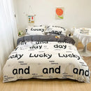 Pastel cartoon dog duvet set with sheet bedroom bedding
