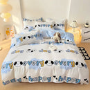 Pastel cartoon dog duvet set with sheet bedroom bedding