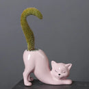 Pastel ceramic cat tail succulent planter bedroom flowerpot