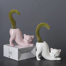 Pastel ceramic cat tail succulent planter bedroom flowerpot