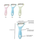 Pastel ceramic kitchen peeler set with stainless steel blades