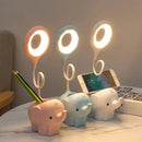 Pastel elephant led table lamp bedroom eye protection learning light