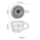 Pastel floral and celestial cartoon animal coffee mugs kitchen set