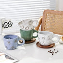 Pastel floral and celestial cartoon animal coffee mugs kitchen set