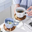 Pastel floral and celestial cartoon animal coffee mugs kitchen set