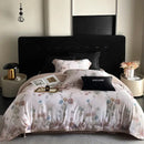 Pastel floral flowers prints bedding set bedroom satin duvet cover