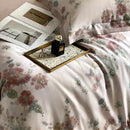 Pastel floral flowers prints bedding set bedroom satin duvet cover