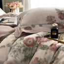 Pastel floral flowers prints bedding set bedroom satin duvet cover