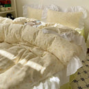 Pastel floral korean lace bedding set – bedroom ruffled bedclothes