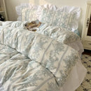 Pastel floral korean lace bedding set – bedroom ruffled bedclothes